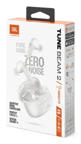 JBL Tune Beam 2 Belaidės ausinės Earbuds, Bluetooth, Balta