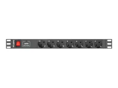 LANBERG PDU-07F-0200-IEC-BK "Lanberg" PDU 1U 10A, 7 kištukiniai lizdai, 2 m, juoda