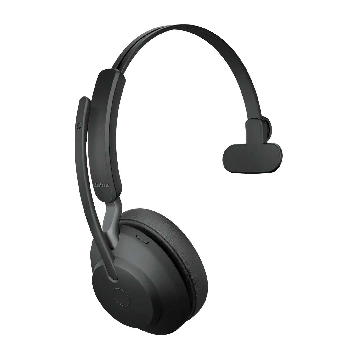 "Jabra Evolve2 65 USB-A UC Mono" su įkrovimo stoveliu - juoda, belaidis ryšys, biuras / skambučių centras, 20-20000 Hz, 99,2 g, ausinės, juoda