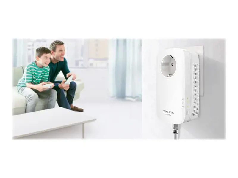 TP-Link AV1300 Gigabit Passthrough Powerline Starter Kit, 1300 Mbps, IEEE 802.3, IEEE 802.3ab, IEEE 802.3u, Gigabit Ethernet, 10,100,1000 Mbps, 10BASE-T, 100BASE-TX, 1000BASE-T, HomePlug AV2