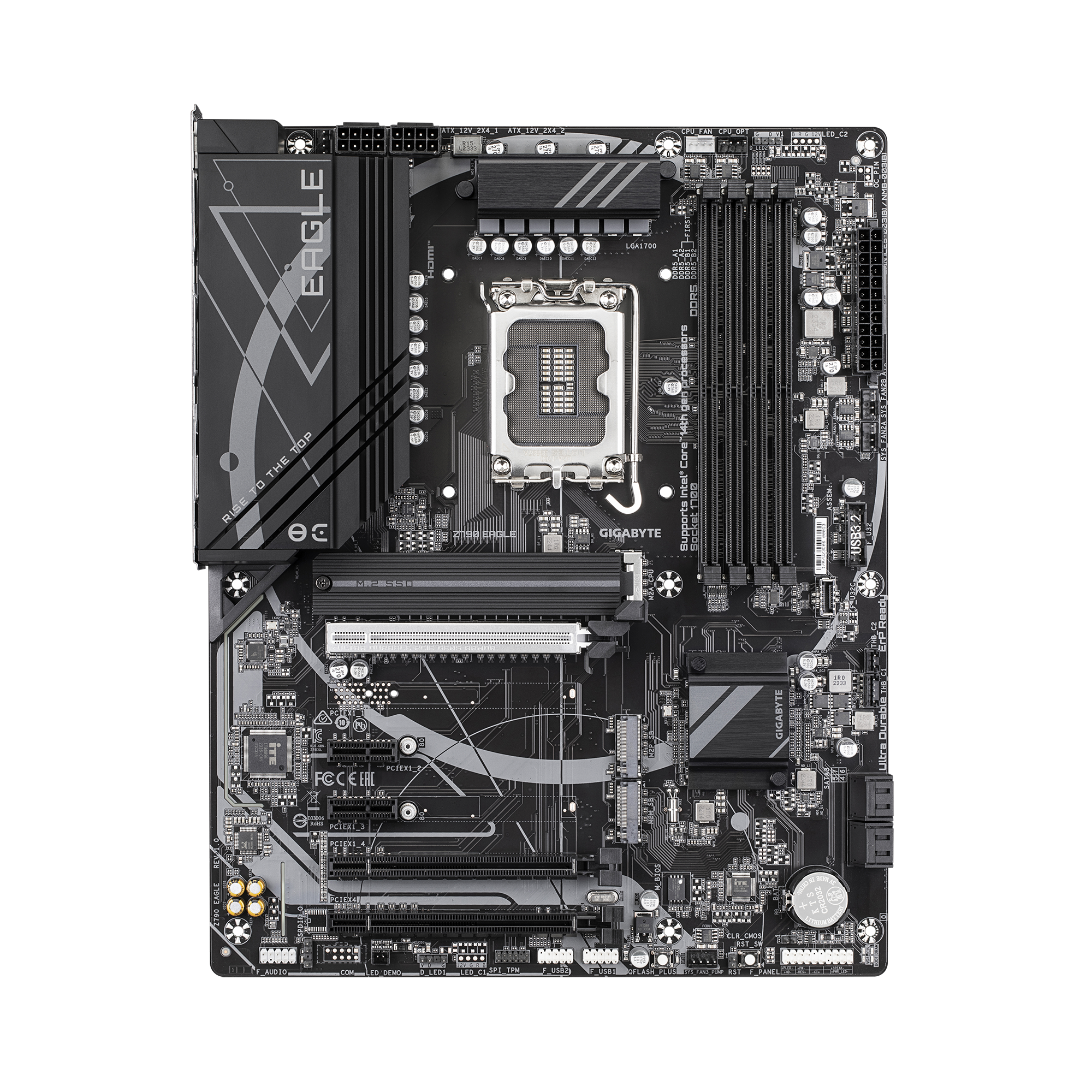 Mainboard GIGABYTE Intel Z790 LGA1700 ATX Memory DDR5 Memory slots 4 3xPCI-Express 3.0 1x 1xPCI-Express 4.0 4x. 1xPCI-Express 5.0 16x 3xM.2 1xHDMI 1xDisplayPort 6xUSB 2.0 6xUSB 3.2 1xUSB-C 1xPS/2 1xOptical S/PDIF 1xRJ45 3xAudio port Z790EAGLE1.0