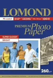 Fotopopierius Lomond Premium Photo Paper Super Blizgus 260 g/m2 10x15, 500 lapų, Bright