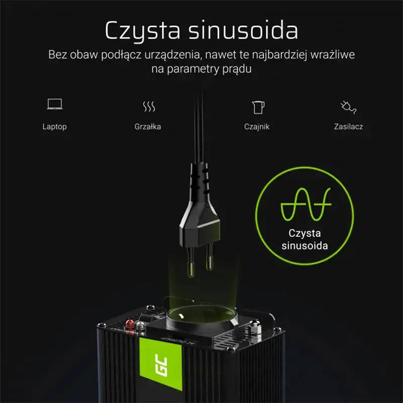 GREEN CELL įtampos inverteris UPS krosnims ir centrinio šildymo siurbliams 300W