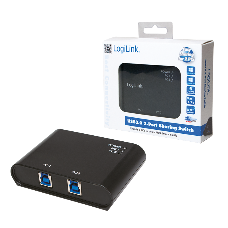 LOGILINK UA0216, USB 3.0 jungiklis, 2 prievadai