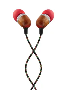 "Marley" ausinės "Smile Jamaica" Įmontuotas mikrofonas, laidinės, į ausis, raudonos spalvos