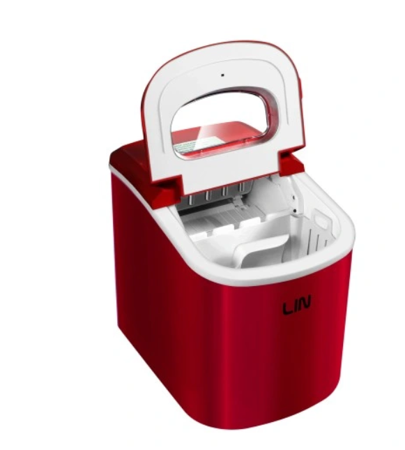 Nešiojamasis ledo kubelių gamintojas LIN ICE PRO-R12 raudonas