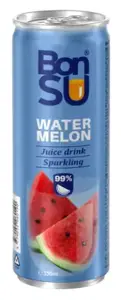 Gazuotas arbūzų sulčių gėrimas BONSU (99%), 0.33 l D