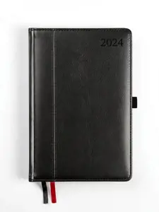 Kalendorius AMBASSADOR BLACK EDITION, 2024, PU, A5, matinė juoda