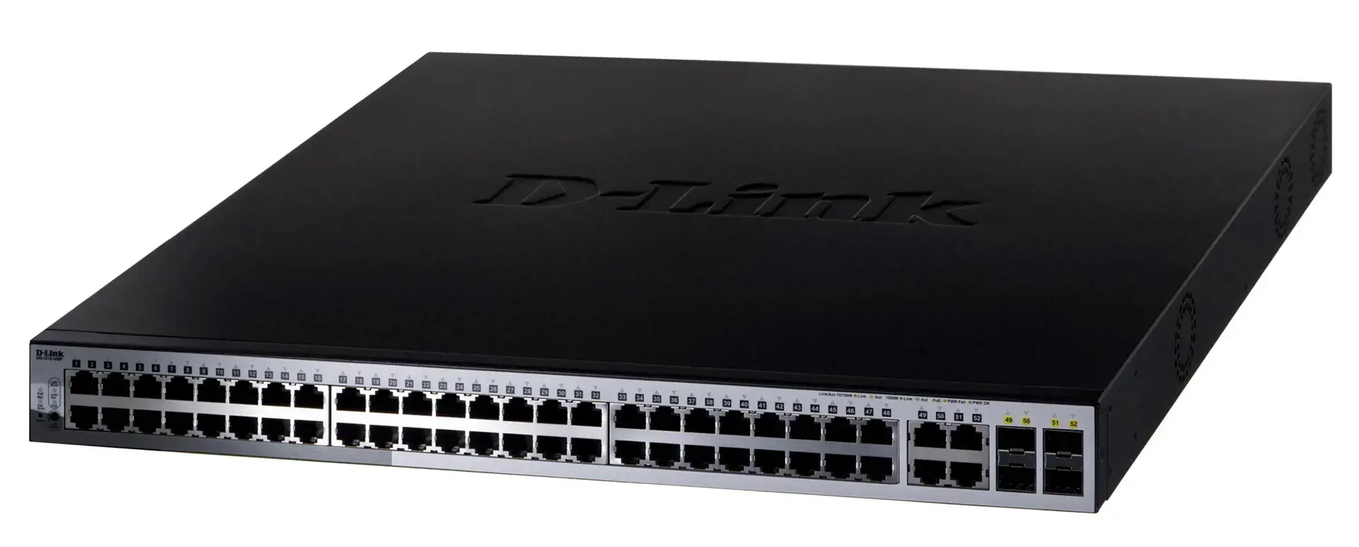 D-LINK 52 prievadų Smart Layer2 valdomas 48x PoE Gigabitinis jungiklis dlink green 3.0 48x 10/100/1000Mbit/s TP RJ-45 PoE prievadų 802.3at