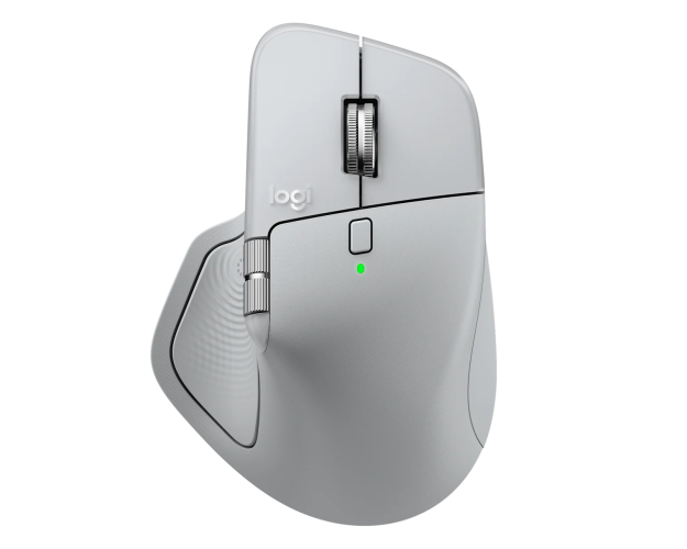 Logitech MX Master 4 Belaidė pelė RF Wireless + Bluetooth, 8000 DPI, Pale Grey