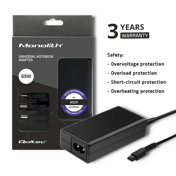 QOLTEC 51757 Qoltec maitinimo adapteris, skirtas Asus 65W 3 kištukai