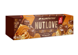 Proteininiai šokoladiniai saldainiai NUTLOVE ALLNUTRITION su karamele ir riešutais, 48 g