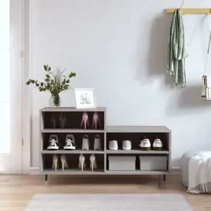 Spintelė batams, pilka ąžuolo, 102x36x60cm, apdirbta mediena