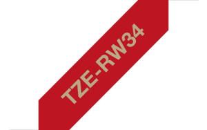 Brother TZE-RW34, aukso spalvos ant raudonos, TZe, juodas, terminis perkėlimas, Brother, PT-1000 GL…