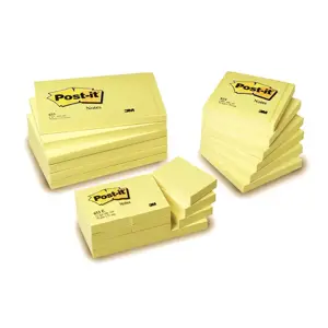 Lipnūs lapeliai POST-IT, 51x76mm, 100 lapelių, geltona