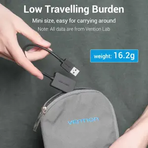 "Vention" 2 prievadų USB išorinė garso kortelė 0,15M juoda, 2,1 kanalo, 16 bitų, USB