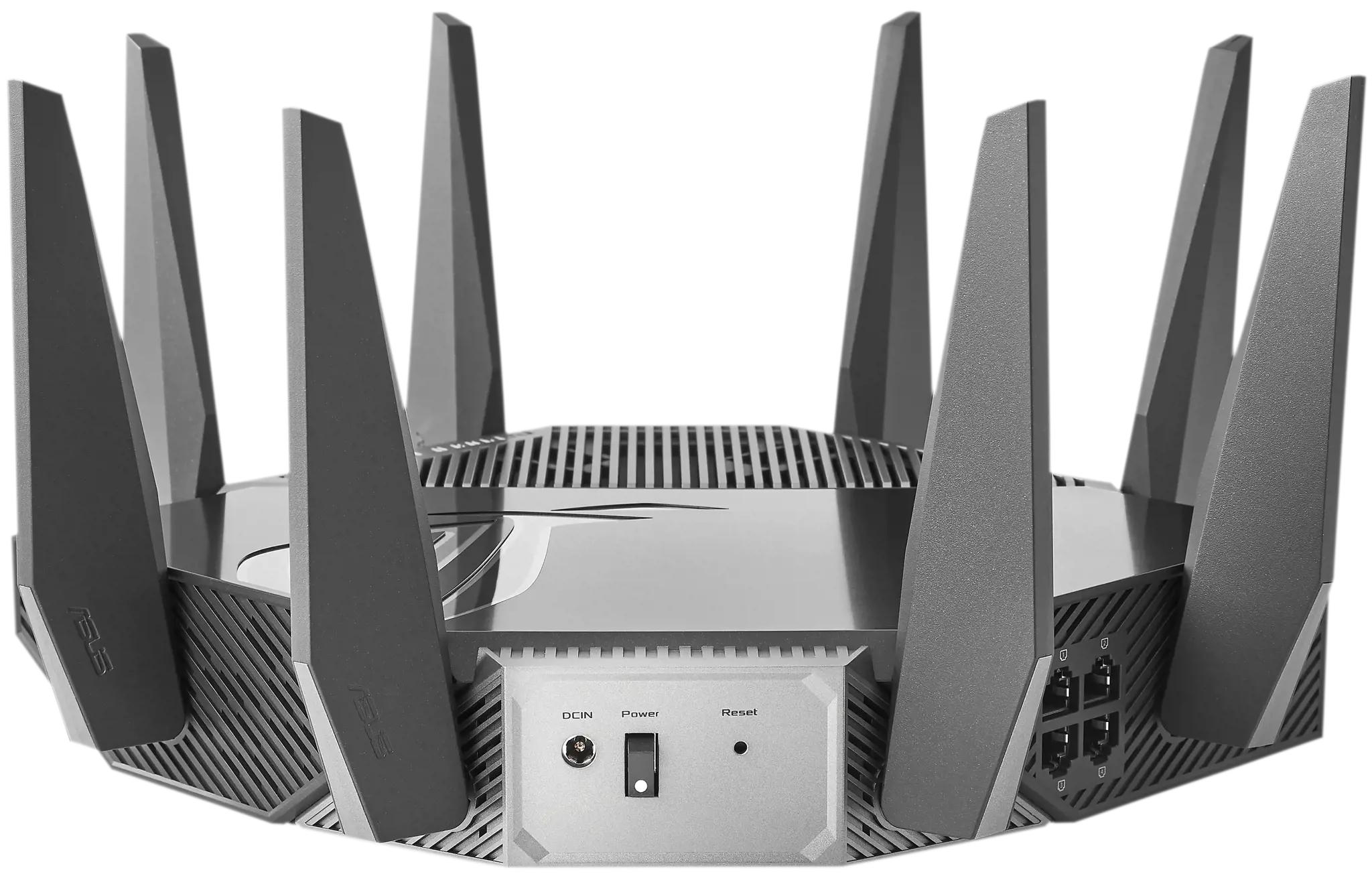 ASUS GT-AXE11000, "Wi-Fi 6" (802.11ax), trijų dažnių (2,4 GHz / 5 GHz / 6 GHz), Ethernet LAN, juodas, stalinis maršrutizatorius