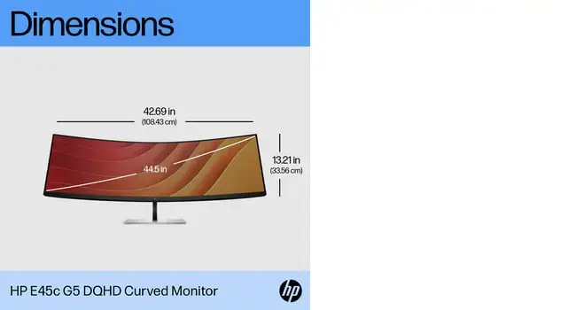 "HP E45c G5" 44,5 colių lenktas DQHD monitorius 5120x1440 32:09 HDMI DP 3y (LT)