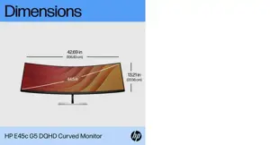 "HP E45c G5" 44,5 colių lenktas DQHD monitorius 5120x1440 32:09 HDMI DP 3y (LT)