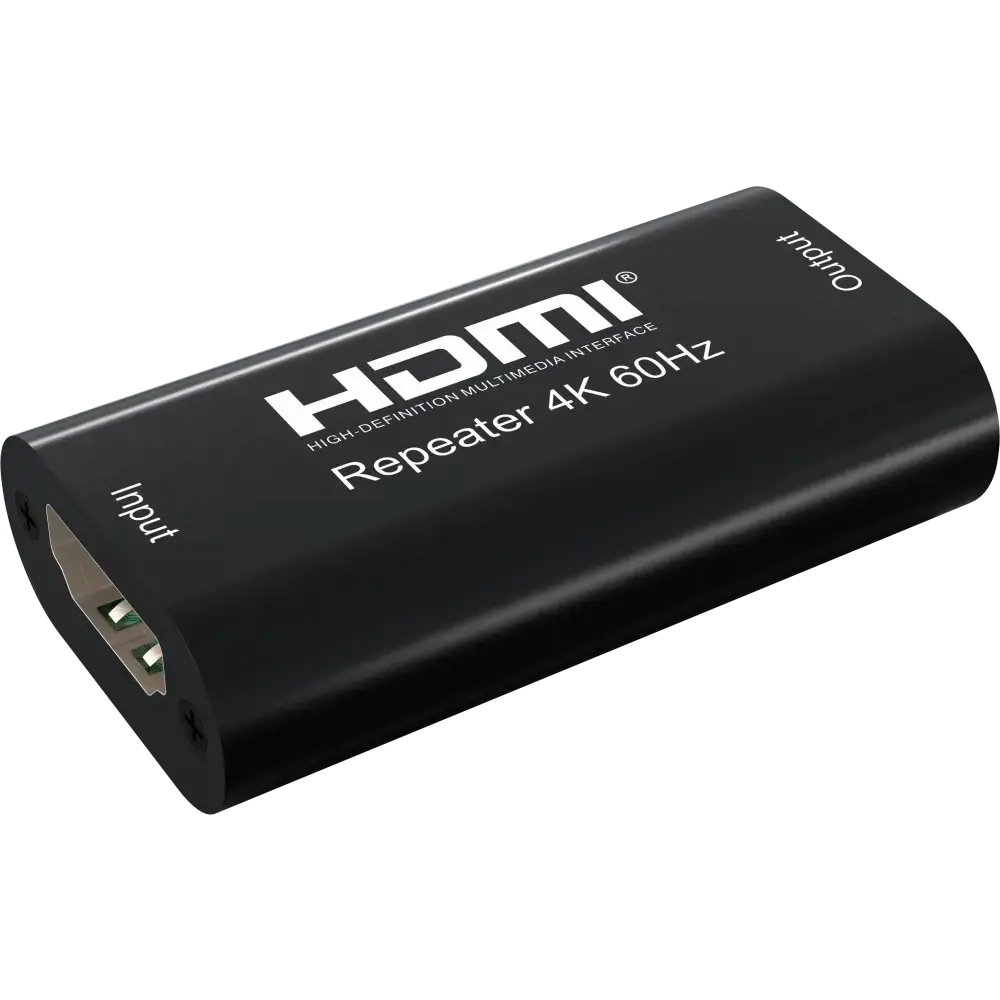Techly HDMI 2.0 4K UHD 3D Repeater Up to 40m, 4096 x 2160 pixels, AV repeater, 40 m, 3D, Black, HDCP