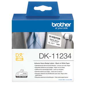 Brother DK-11234, White, Self-adhesive printer label, Removable, Rectangle, Brother QL, 8.6 cm