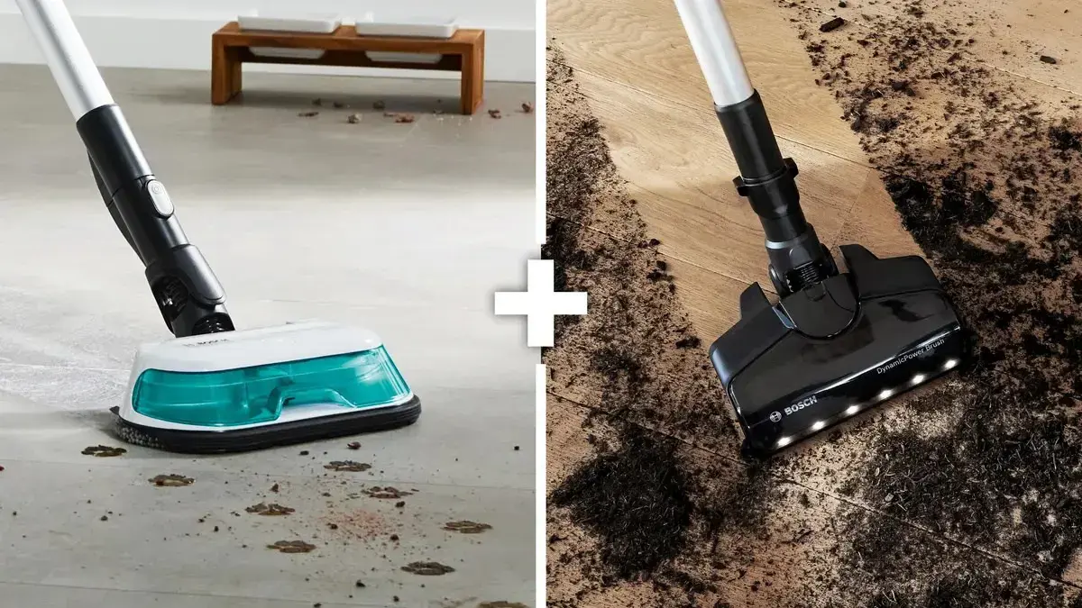 Cordless 2-in-1 hoover, vacuuming and mopping Unlimited 7 ProHygienic Aqua White