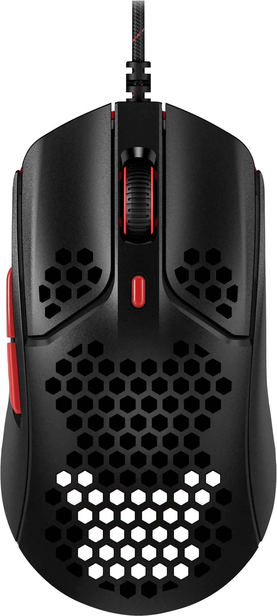 "HyperX Pulsefire Haste" - žaidimų pelė (juoda-raudona), dvipusė, optinė, A tipo USB, 16000 DPI, juoda, raudona