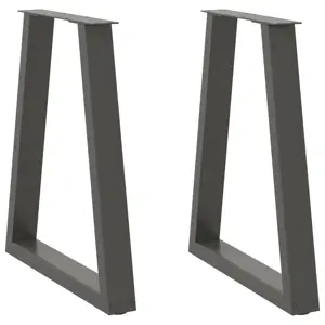 Valgomojo stalo kojos, V formos, 2 vnt., antracito spalvos, 60x(72-73,3) cm, plienas