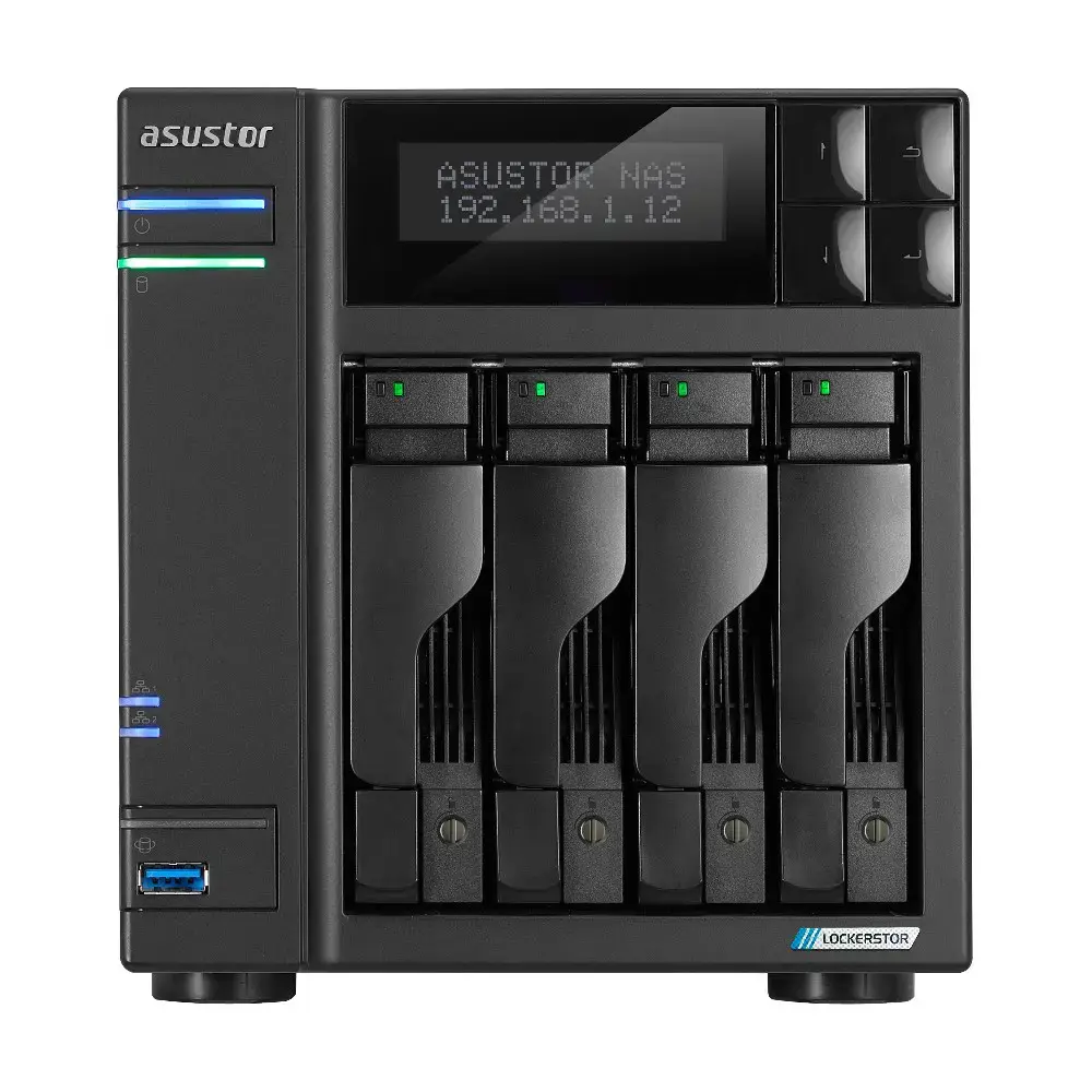 Asus Tower NAS AS6704T N5105, procesoriaus dažnis 2 GHz, 4 GB, DDR4, 4xM.2 NVMe lizdai, 2x 2,5GbE, 2x USB 3.2, 1x HDMI