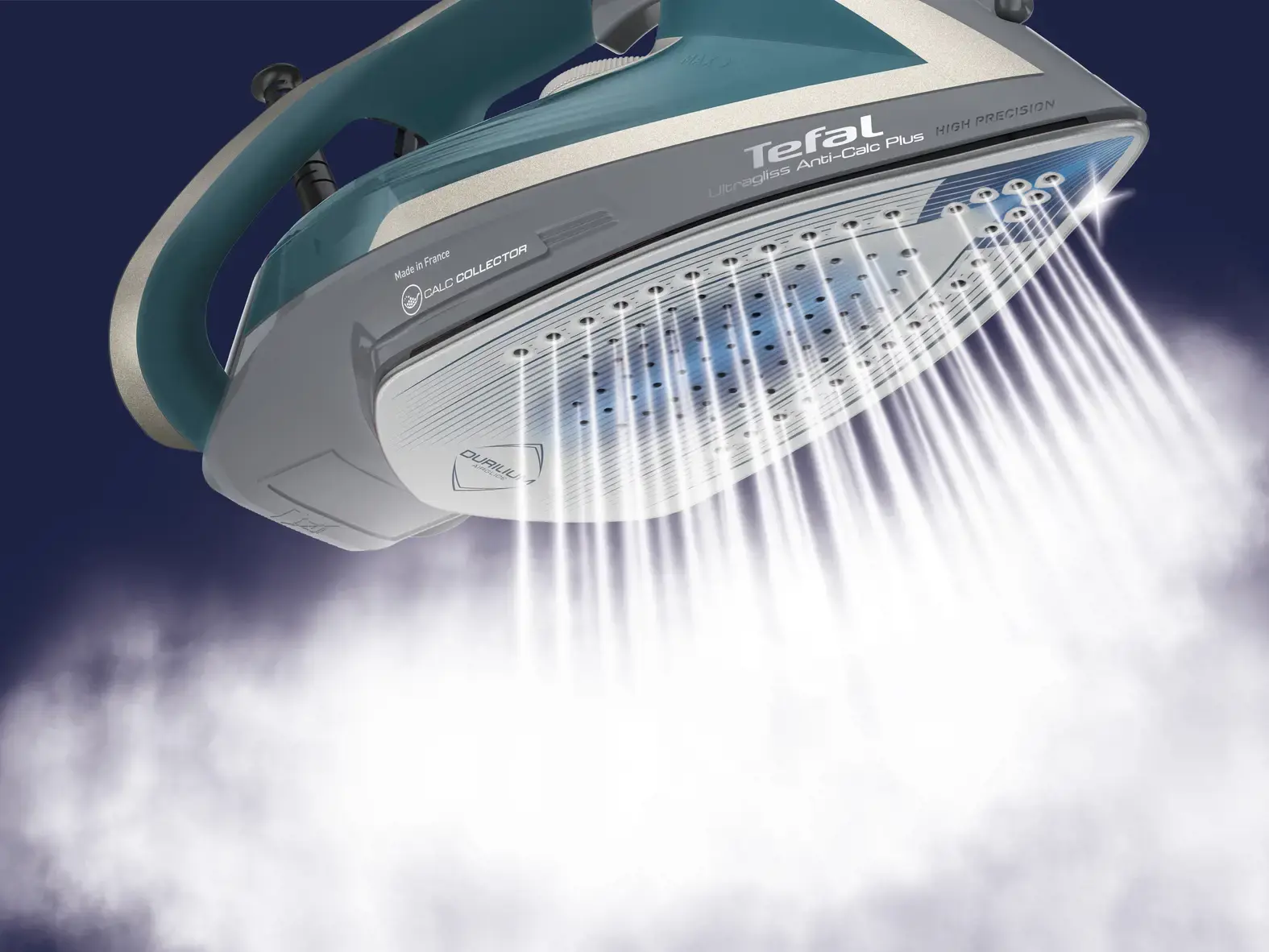 "Tefal Ultragliss Anti-Calc Plus" FV6842E0, garų lygintuvas, 2 m, 260 g/min, mėlynas, sidabrinis, 50 g/min, 0,27 l