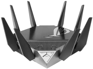 ASUS GT-AXE11000, "Wi-Fi 6" (802.11ax), trijų dažnių (2,4 GHz / 5 GHz / 6 GHz), Ethernet LAN, juodas, stalinis maršrutizatorius