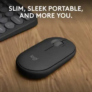 "Logitech Pebble 2 M350s", dvipusis, optinis, RF belaidis + "Bluetooth", 4000 DPI, grafito spalvos