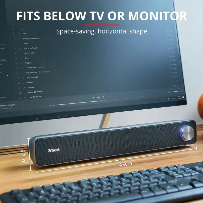 "Trust Arys", 2.0 kanalai, 6 W, 12 W, 6 W, 6 W, 4 Ω, juoda