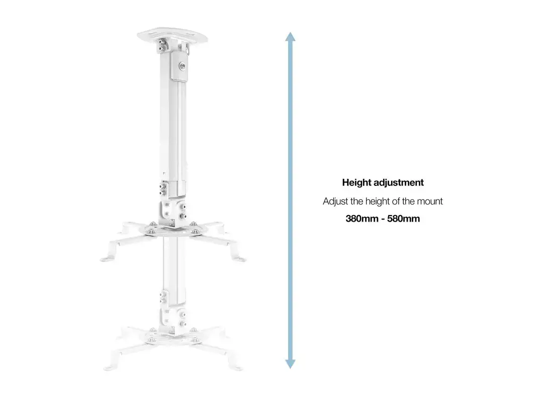 "Multibrackets M" universalus projektoriaus lubinis laikiklis I, lubinis, 5 kg, baltas, rankinis, 150-630 mm, 360°