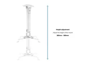 "Multibrackets M" universalus projektoriaus lubinis laikiklis I, lubinis, 5 kg, baltas, rankinis, 150-630 mm, 360°