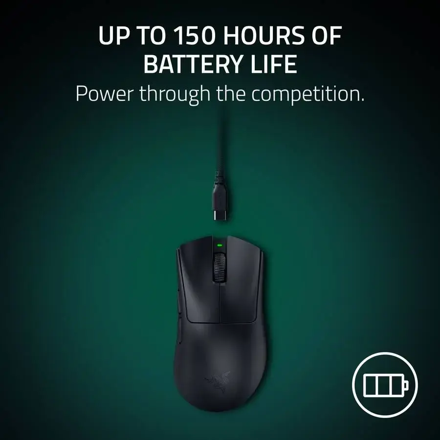 Razer DeathAdder V4 Pro Belaidė žaidimų pelė RF Wireless + USB-A, 45000 DPI, Juoda