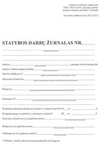 Statybos darbų žurnalas, A4 (106)  0720-051