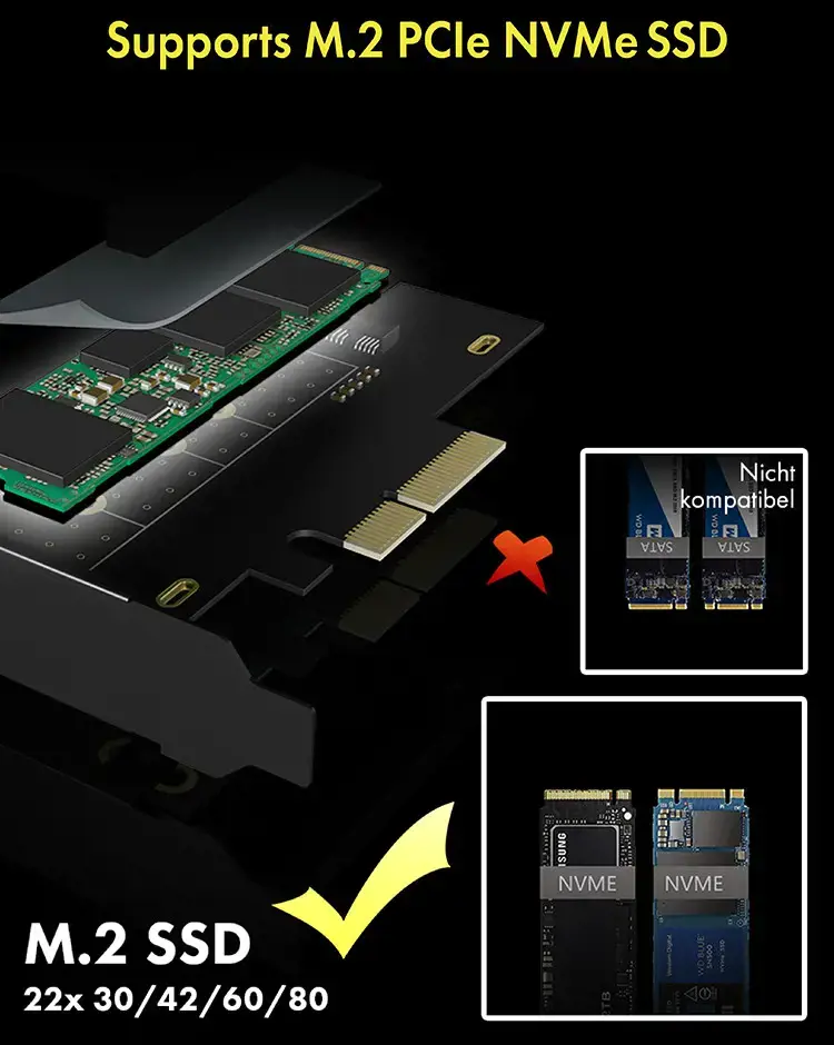 ICY BOX IB-PCI208-HS, PCIe, M.2, pilno aukščio / žemo profilio, PCIe 4.0, juodas, pasyvus