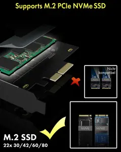 ICY BOX IB-PCI208-HS, PCIe, M.2, pilno aukščio / žemo profilio, PCIe 4.0, juodas, pasyvus