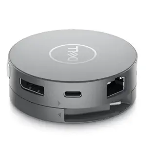 DELL USB-C mobilusis adapteris - DA310, laidinis, USB 3.2 Gen 2 (3.1 Gen 2) Type-C, 10,100,1000 Mbps, sidabrinis, 3840 x 2160 pikselių, 1920 x 1080 pikselių