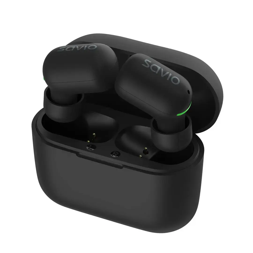 "Savio" TWS-09 IPX5 ausinės / ausinės Belaidės ausinės su "Bluetooth" juoda