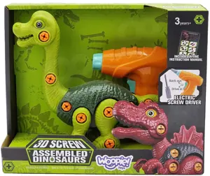 WOOPIE Dinozaurų sukimo konstruktorius + grąžtas 31 el.