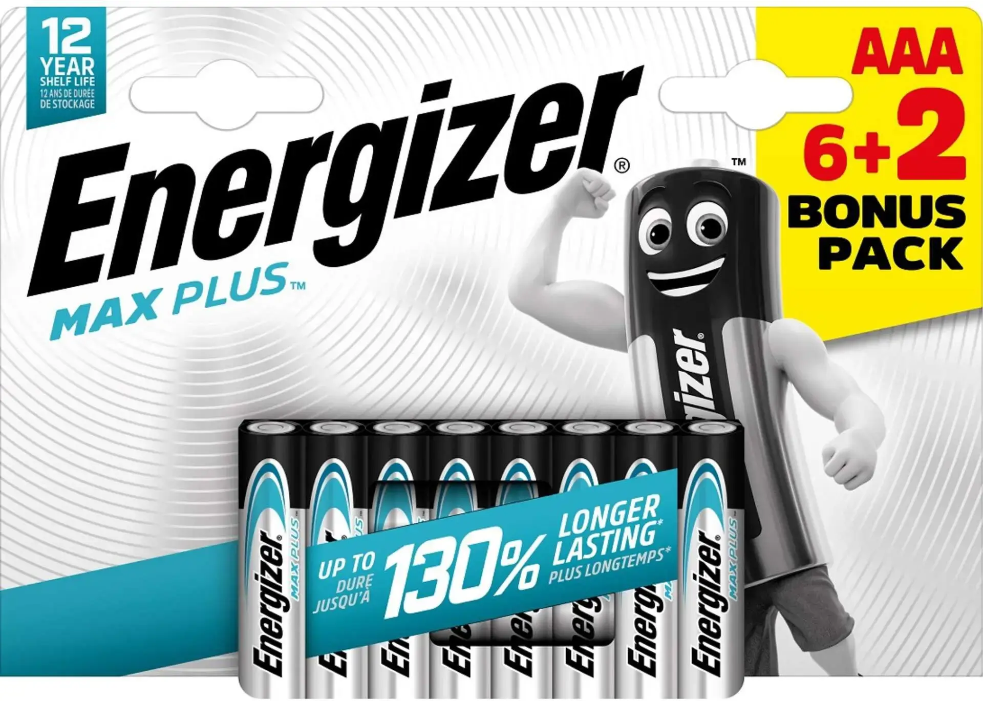 Energizer battery Max Plus Alkaline AAA CHP8 6+2