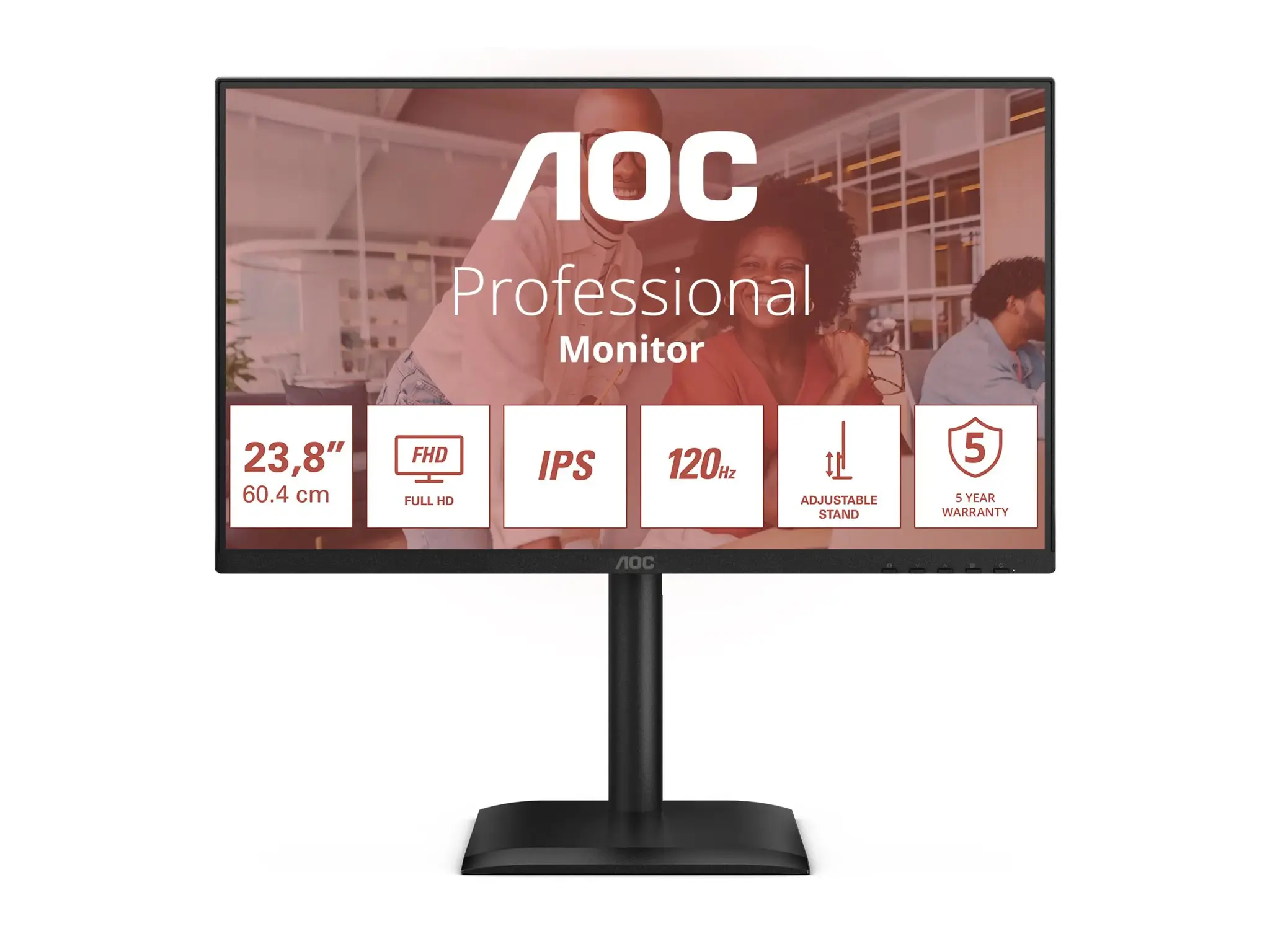 LCD Monitor AOC  60.5 cm (23.8") 1920 x 1080 pixels Full HD Native aspect ratio 16:9 LED Flat 24E4U