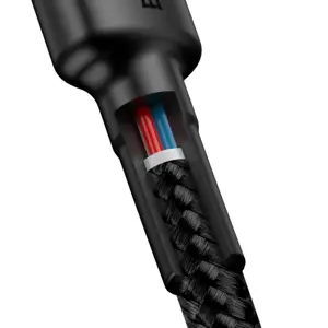 Baseus Cafule Cable durable nylon cable USB-C PD / USB-C PD PD2.0 60W 20V 3A QC3.0 2M black-gray (black-gray)