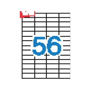 Lipnios etiketės APLI, 52,5 x 21,2 mm, A4, 56 lipdukai lape, 100 lapų, balta