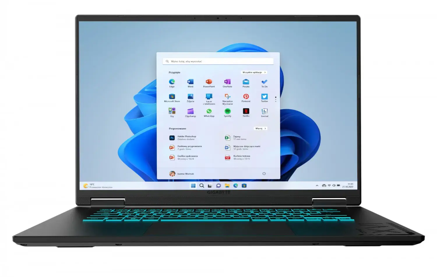 Nešiojamas kompiuteris GIGABYTE Gaming Laptop A16 PRO DYH, 7 240H, 4 TB, 16 Coliai, Windows 11 Home, Intel Iris Xe