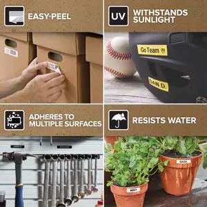 DYMO Authentic D1 Labels | Black Print on Green Tape | 12 mm x 7 m | Self-Adhesive Labels for LabelManager Label Makers | Made in Europe, Black on green, Polyester, Belgium, -18 - 90 °C, DYMO, LabelManager, LabelWriter 450 DUO