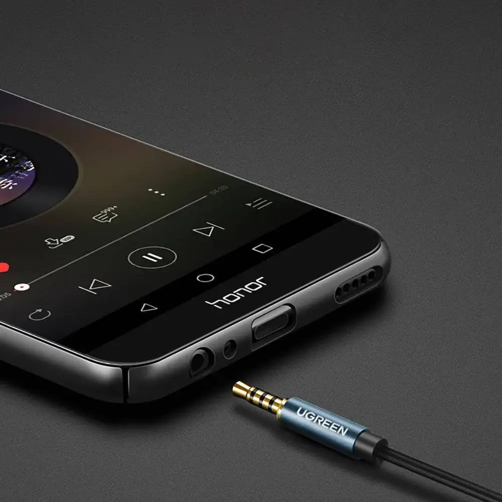 AUX jack audio extender 3.5 mm UGREEN AV118, 2m (blue)