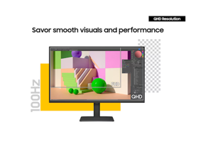 Samsung S60UD computer monitor 61 cm (24") 2560 x 1440 pixels Quad HD LCD Black